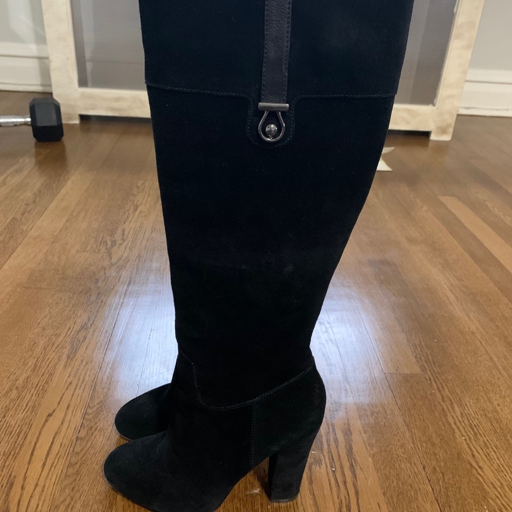 Joan and David black suede boots